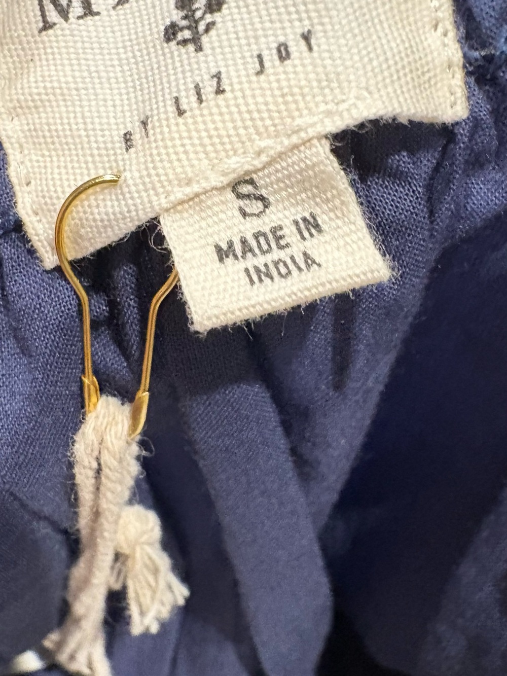 Marea by Liz Joy - Cecelia Top. Short Sleeve. NWT NEW. Navy. Cotton - Picture 9 of 12
